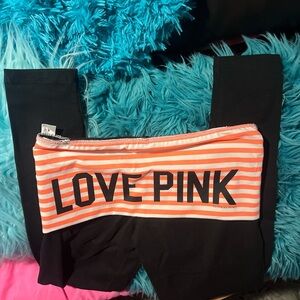VS Pink Fold Over Leggings